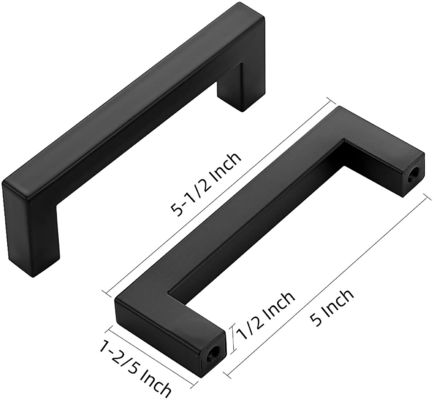 4mm-5mm πάχος Ματ μαύρο τετράγωνο ντουλάπι χειριστήρια για εξατομικευμένο μέγεθος σε 5 ίντσες
