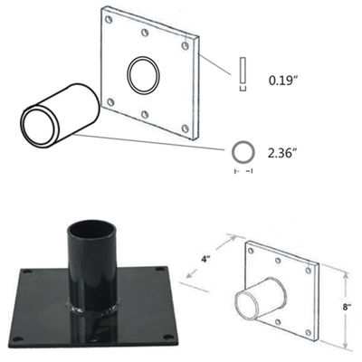 Εξωτερική στήριξη Tenon Light Pole με μονομερή δομή στήριξης σε προσαρμοσμένο χρώμα