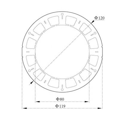 Σύμβαση Προτύπου 120mm Custom Brushless DC Motor Winding Stator και Rotor Assembly με άξονα rotor