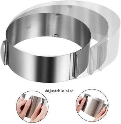 Ρυθμίσιμο Mousse Cake Mould με ατσάλινο δαχτυλίδι κέικ 6-12 ίντσες