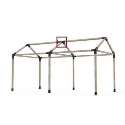 Προσαρμοσμένο Logo Pergola Kit με Κράτηση Στροφικής Βάσης και Συνδετήρα ξύλινων δοκών 290g